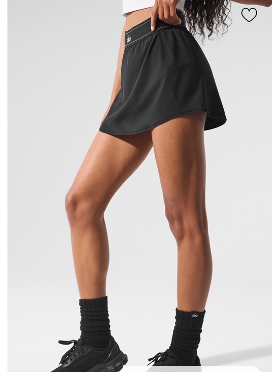 ALO Yoga Pants - ALO Yoga Black Women's Athletic Skort with Branded Waistband